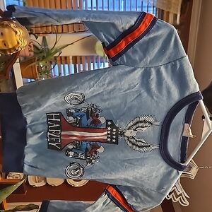 Kids Blue Graphic Shirt Harley Davidson